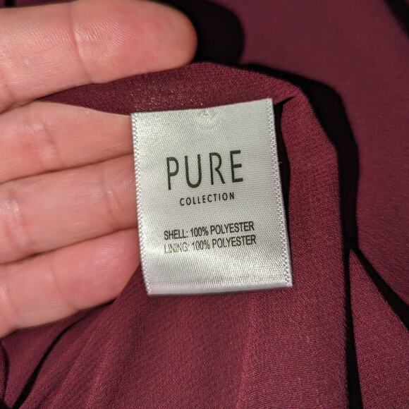 Pure Collection Velvet Blazer Wine Red One Button Jacket 8/10 Relaxed Fit - Picture 7 of 8